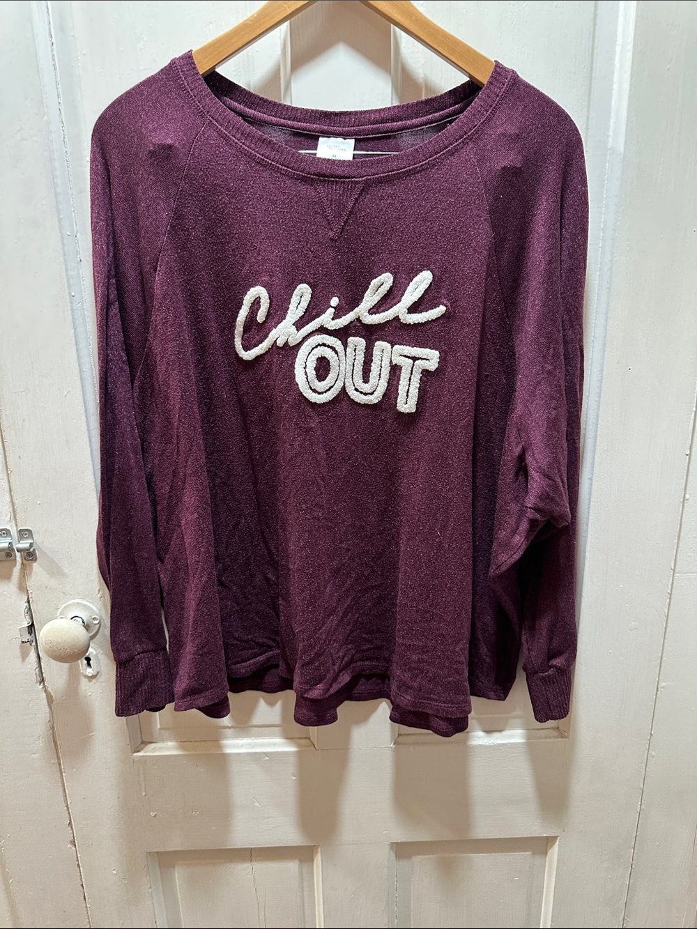 Secret Treasures Maroon "Chill Out" Pullover Sweatshirt
